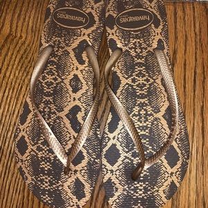 Havaianas Slim Women’s Flip Flops in Snakeskin